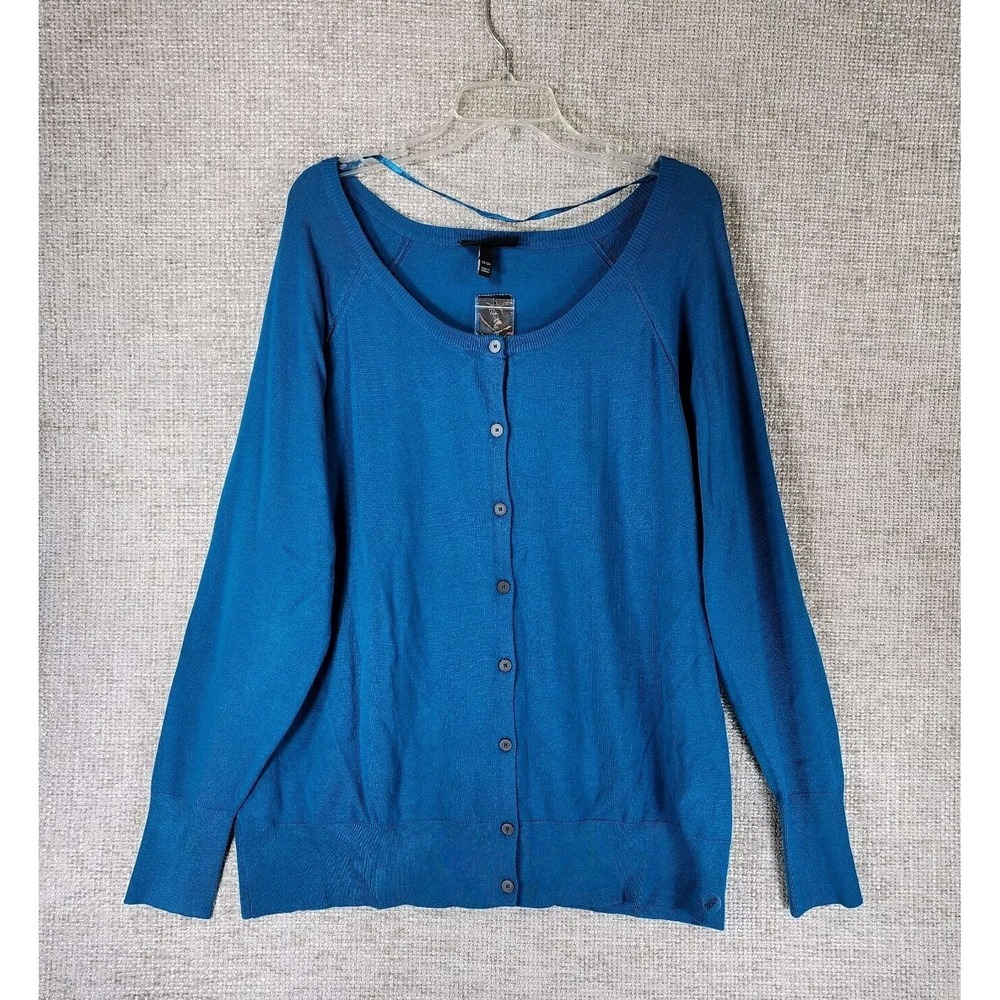 Lane Bryant Cardigan‎ Sweater Round Neck Button Up Teal Blue Women's 22/24 NWT